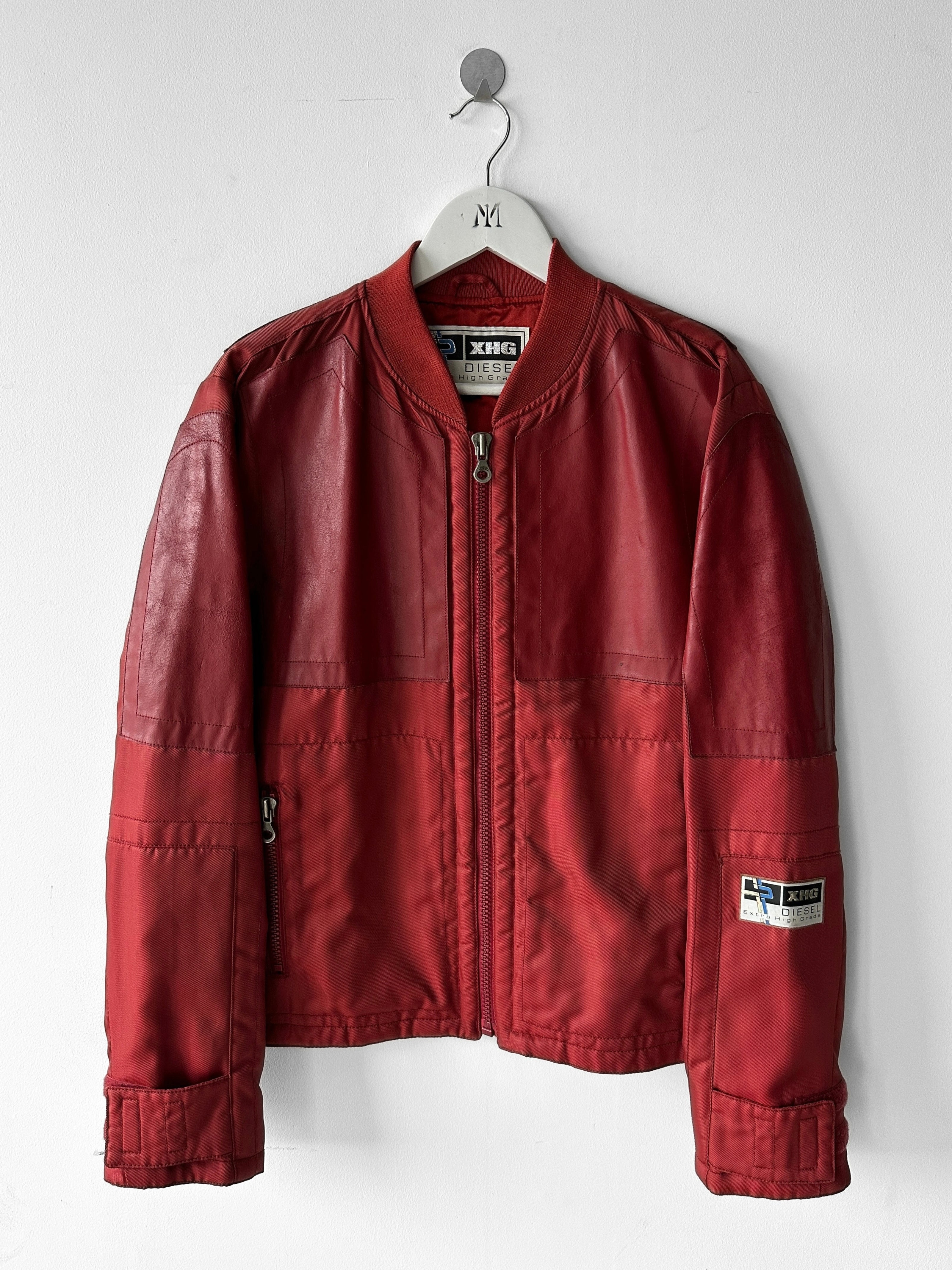 DIESEL - 1990s NYLON AND LEATHER RACER JACKET
