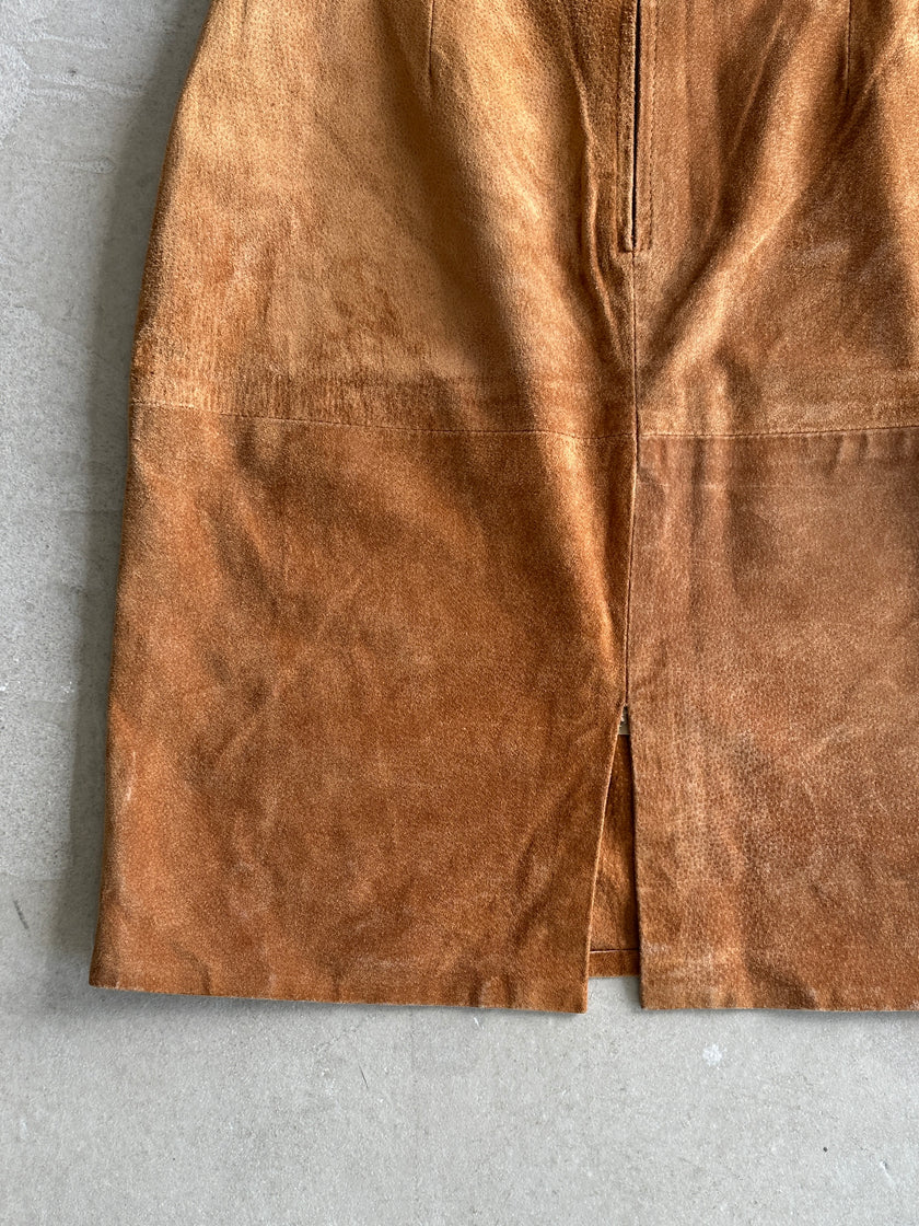 SUEDE PENCIL SKIRT