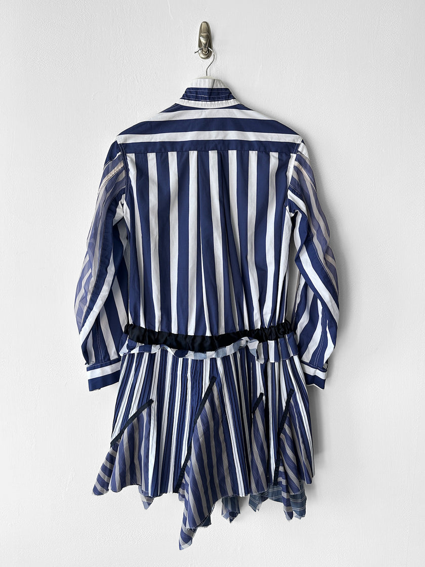 SACAI - F/W 2017 STRIPED JACKET WITH ASYMMETRICAL LAYERED HEM