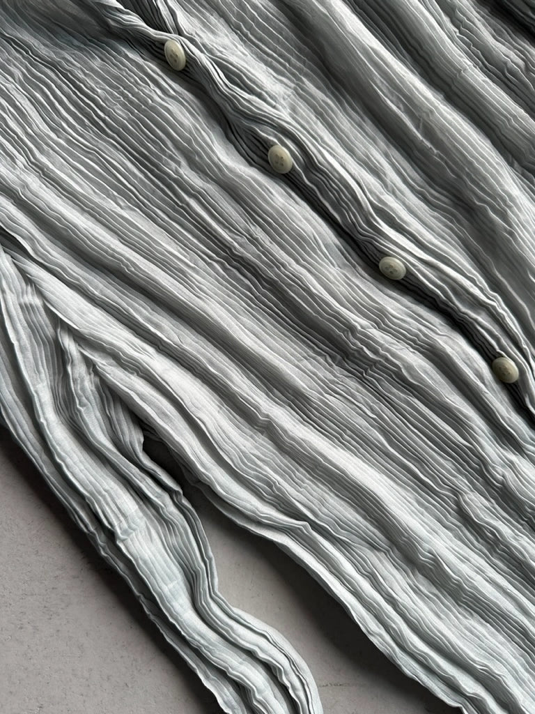 ISSEY MIYAKE - F/W 2000 BUBBLE PLEATED BUTTONED BLOUSE