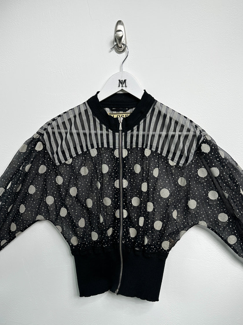 MARITHÉ + FRANÇOIS GIRBAUD x CLOSED - 1980s PANELED WAIST SHEER ZIPPED JACKET