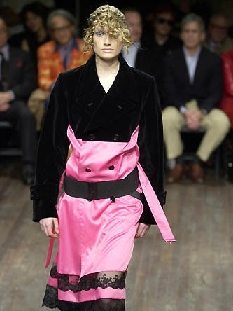 COMME DES GARÇONS - F/W 2001 DOUBLE BREASTED VELVET BELTED JACKET