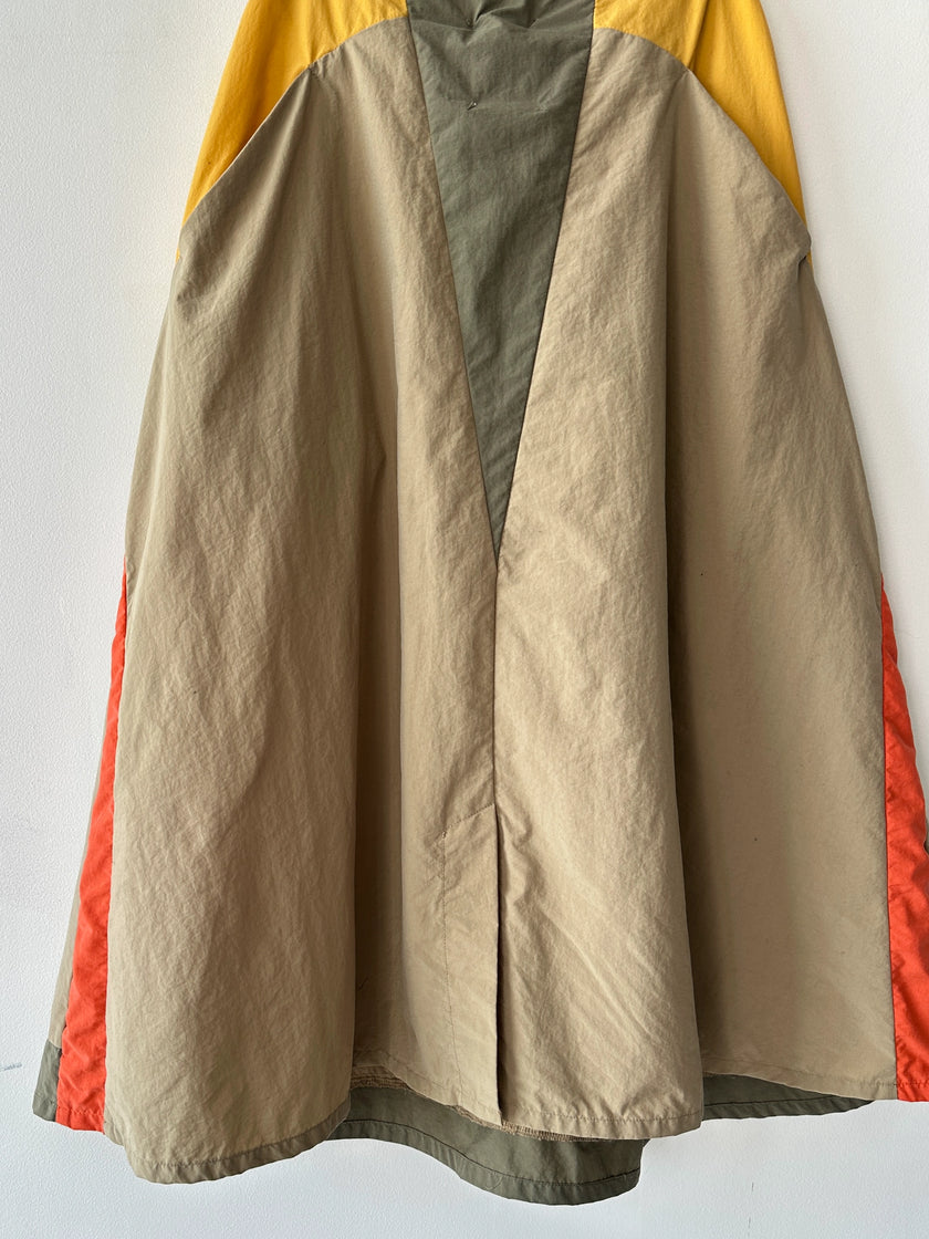 JAPANESE LABEL 2000s COLOUR BLOCK NYLON SKIRT