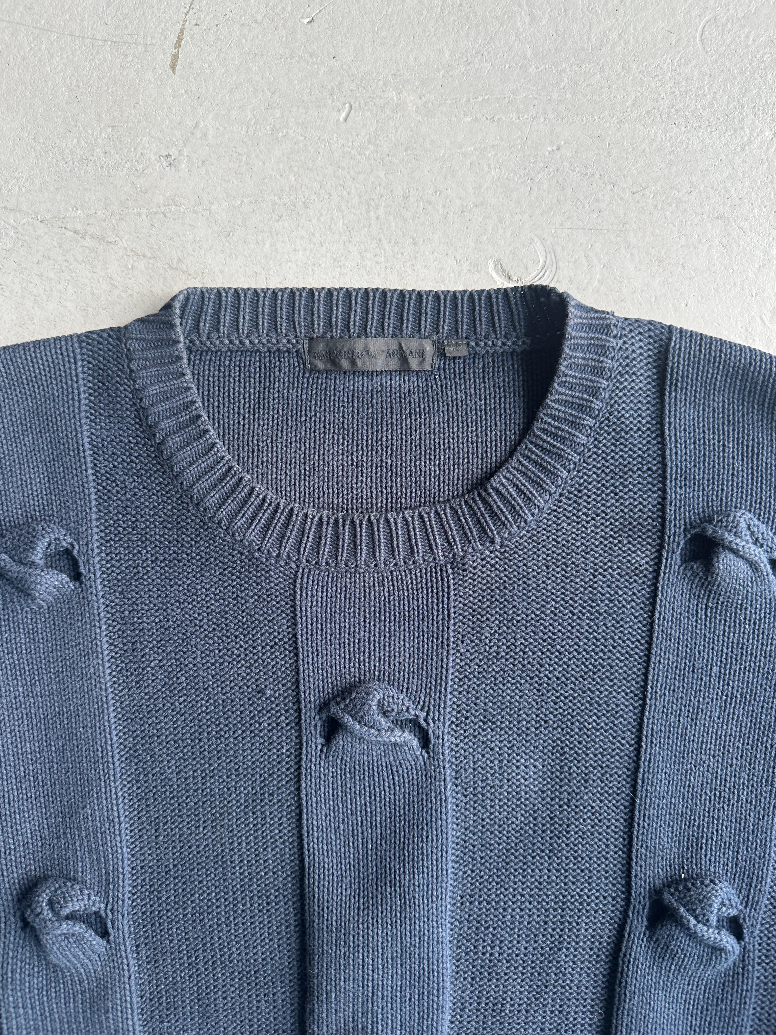 EMPORIO ARMANI - 1990s RAISED KNOT FRONT KNIT JUMPER