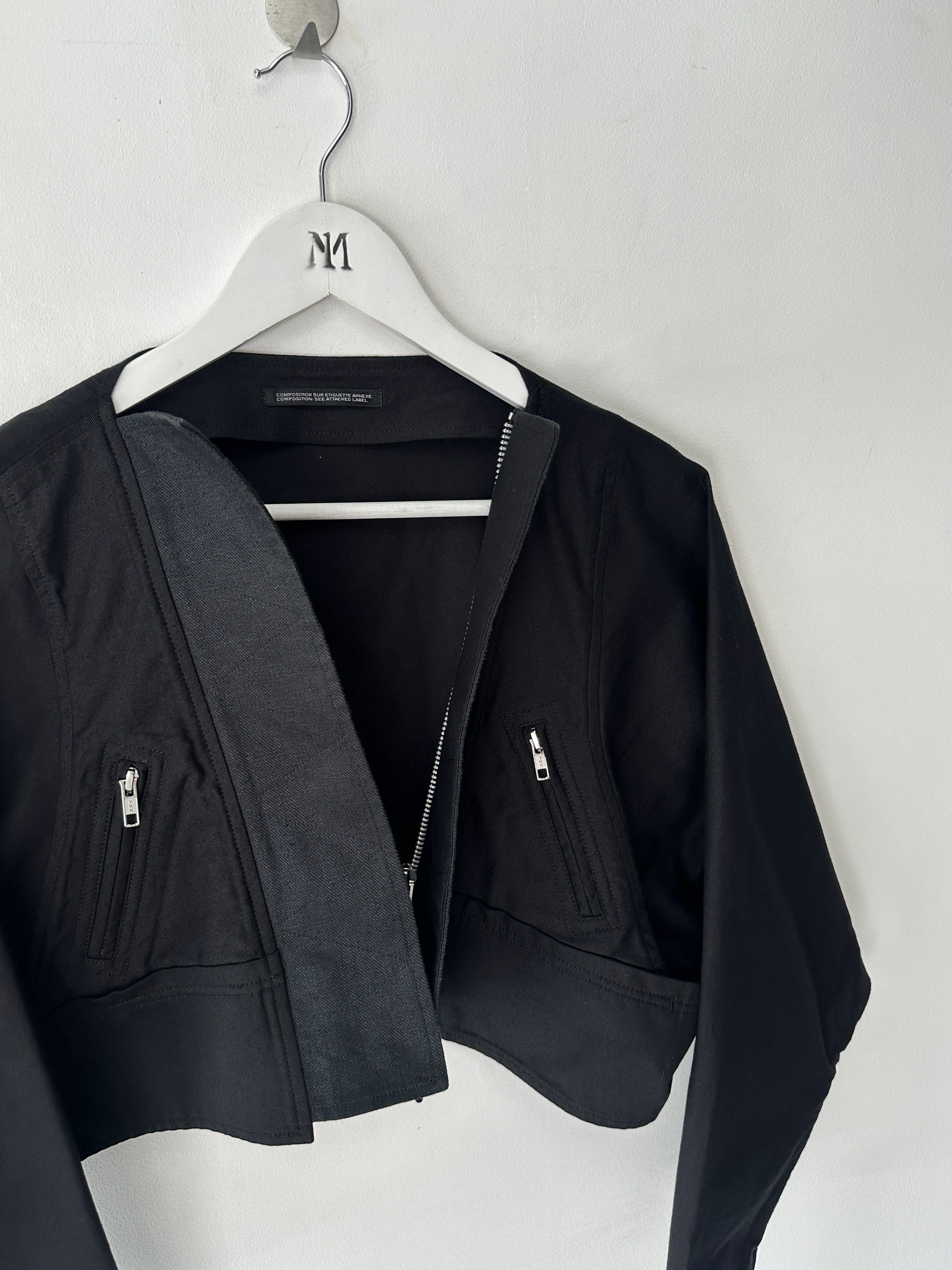 YOHJI YAMAMOTO - S/S 2014 CROPPED JACKET WITH SCULPTURAL LAPELS