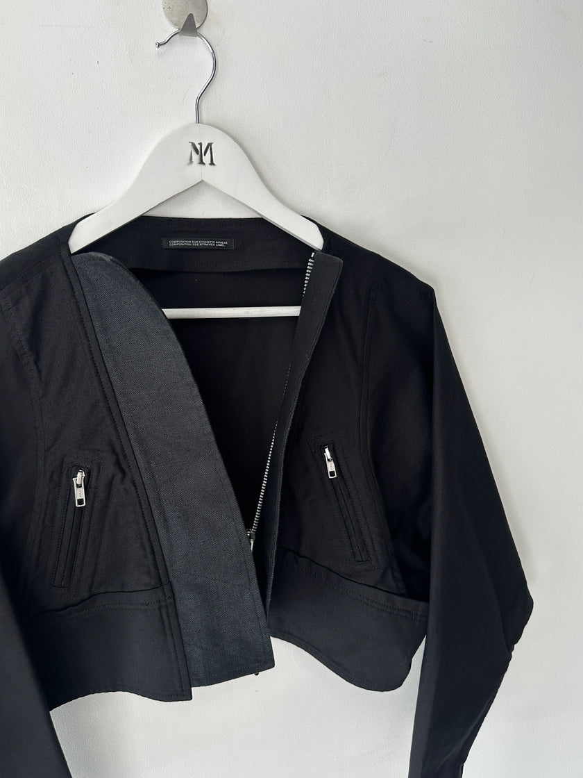 YOHJI YAMAMOTO - S/S 2014 CROPPED JACKET WITH SCULPTURAL LAPELS