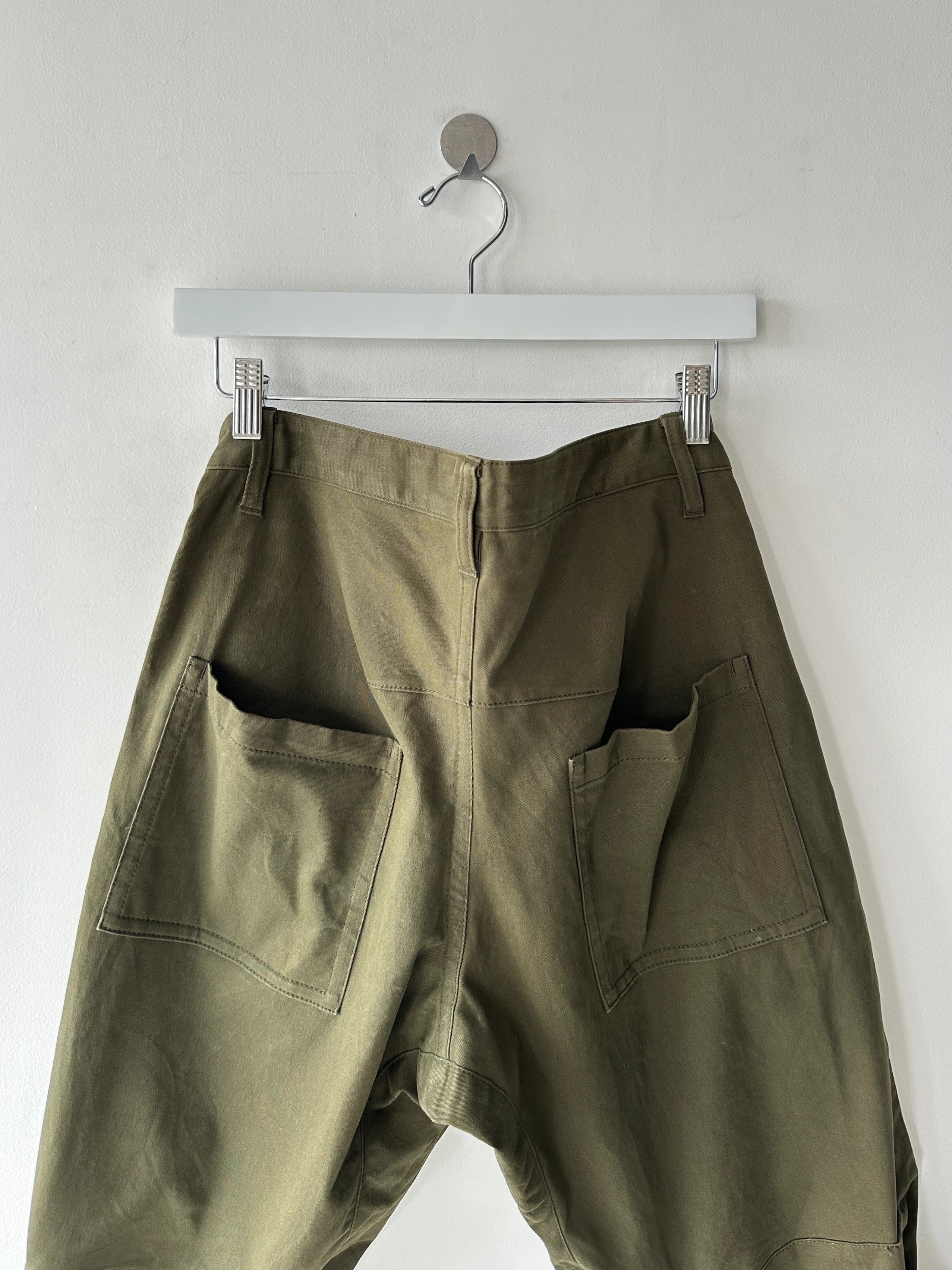 YOHJI YAMAMOTO Y'S - late 1990s CURVED LEG CAPRI TROUSERS