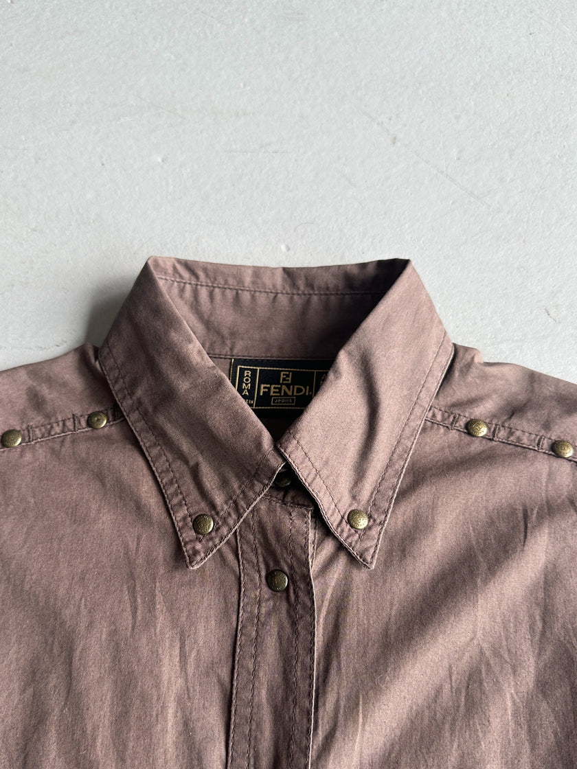 FENDI - 1990s LONG SLEEVE SHIRT WITH POCKETS AT CHEST