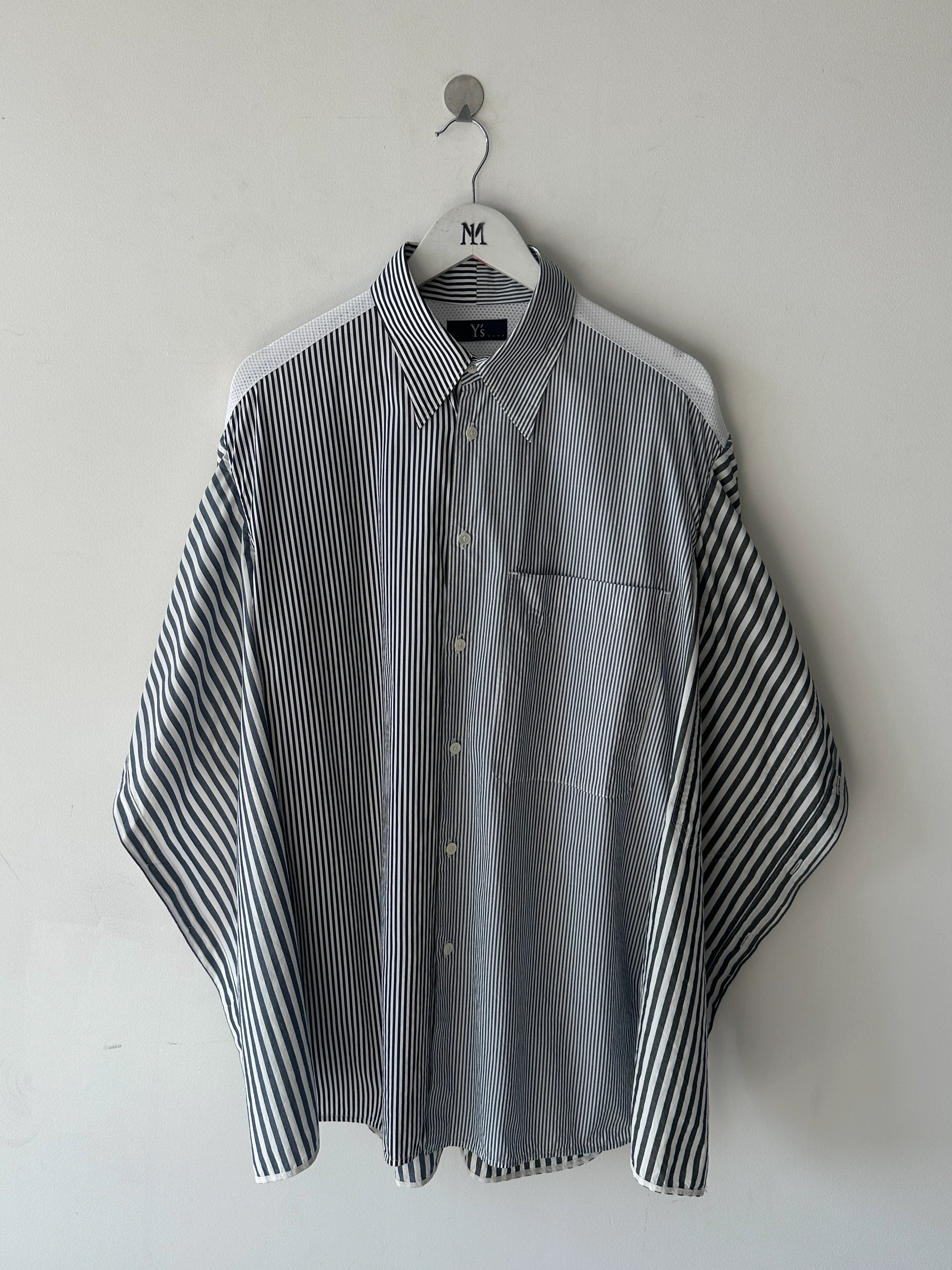 YOHJI YAMAMOTO Y'S - late 2000s DOUBLE LAYER SHORT SLEEVE SHIRT