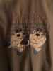 ICEBERG - 1980s BOMBER JACKET WITH CONTRASTING SUEDE SLEEVE AND APPLIQUÉ AT BACK