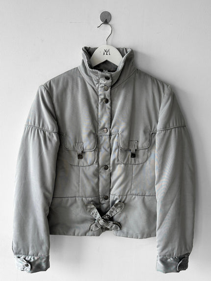 TRUSSARDI - early 2000s CROP FIT JACKET WITH CROSS STRAP DETAILS