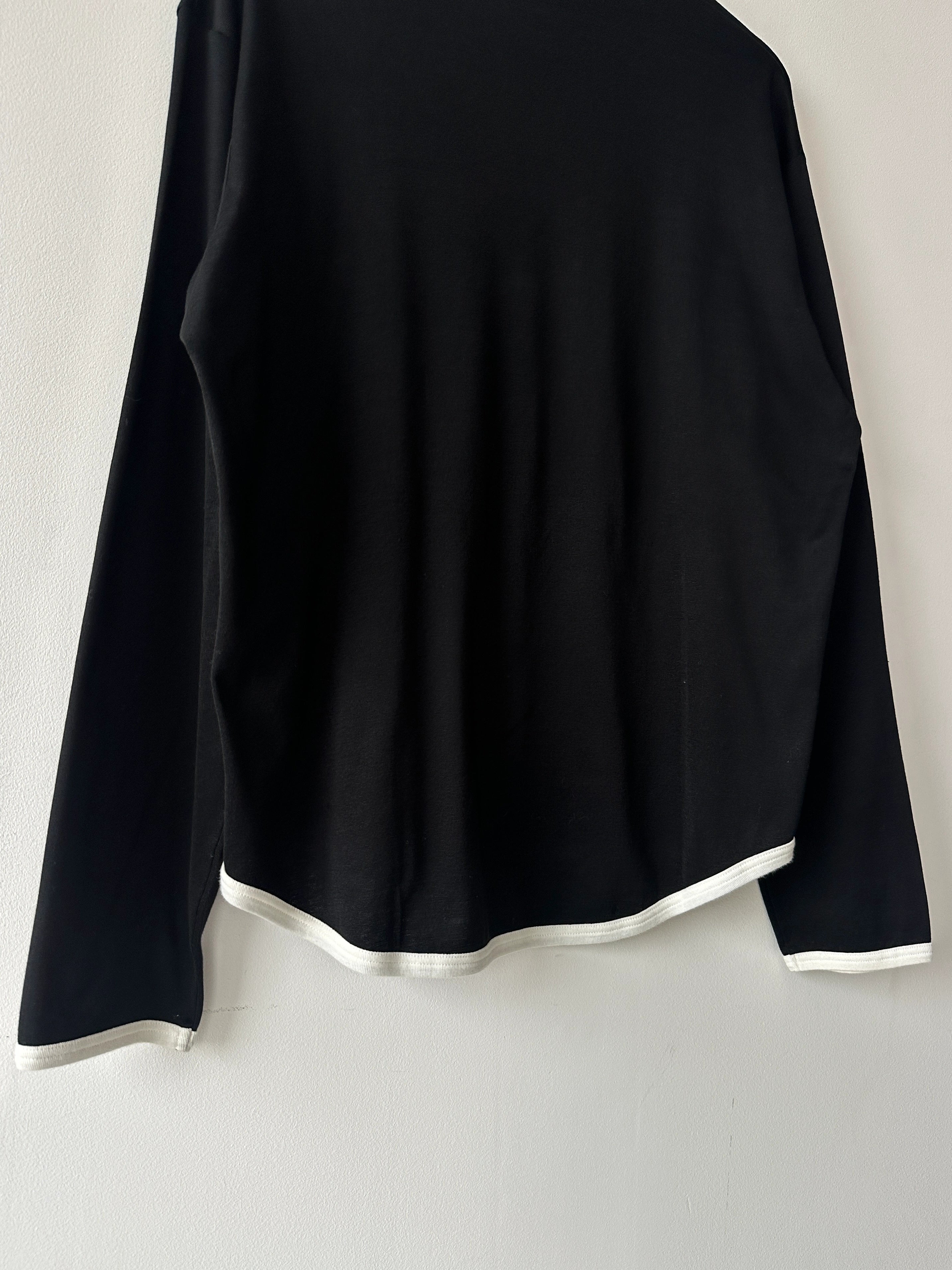 YOHJI YAMAMOTO Y'S - early 1990s LONG SLEEVE TOP WITH BUTTON DETAIL AT COLLAR