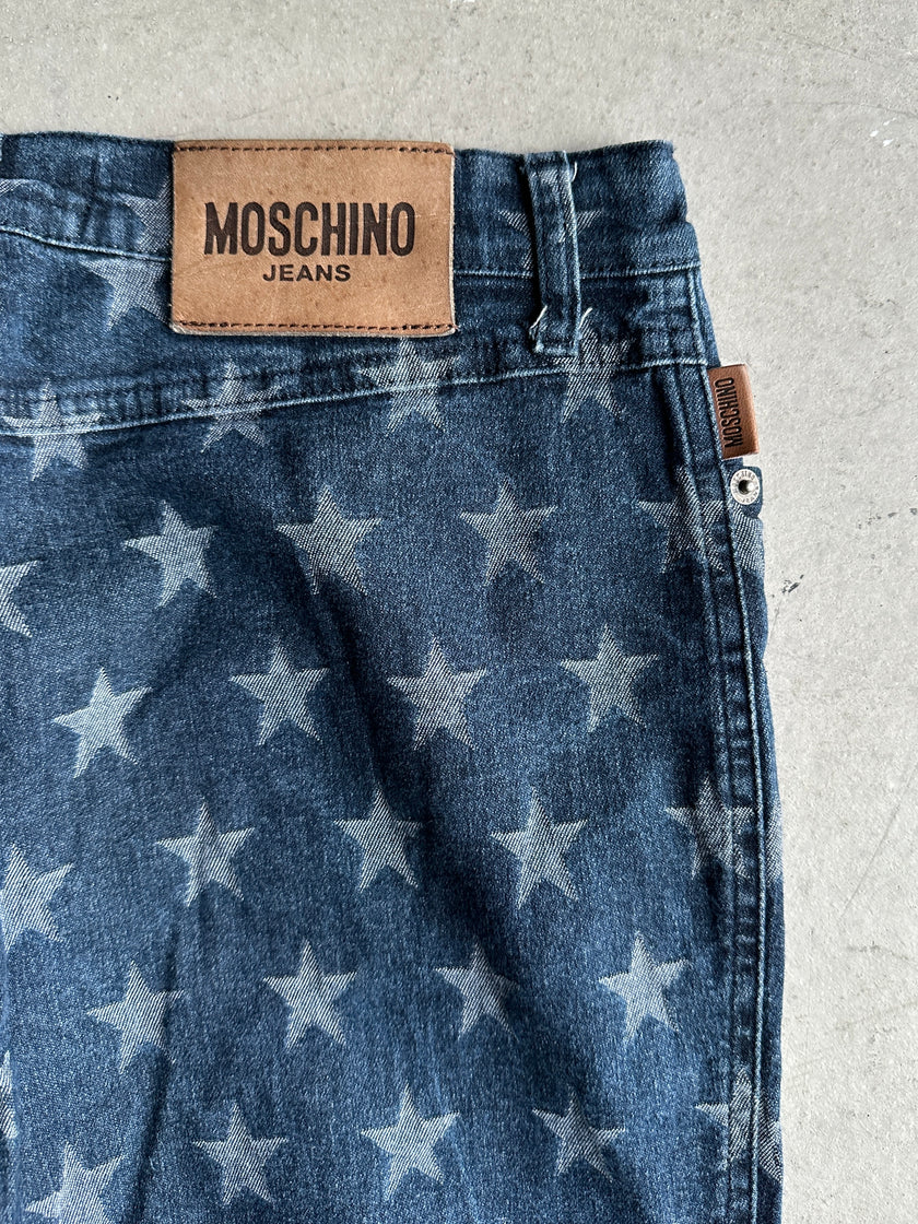 MOSCHINO JEANS - 2000s PRINTED STRAIGHT FIT JEANS