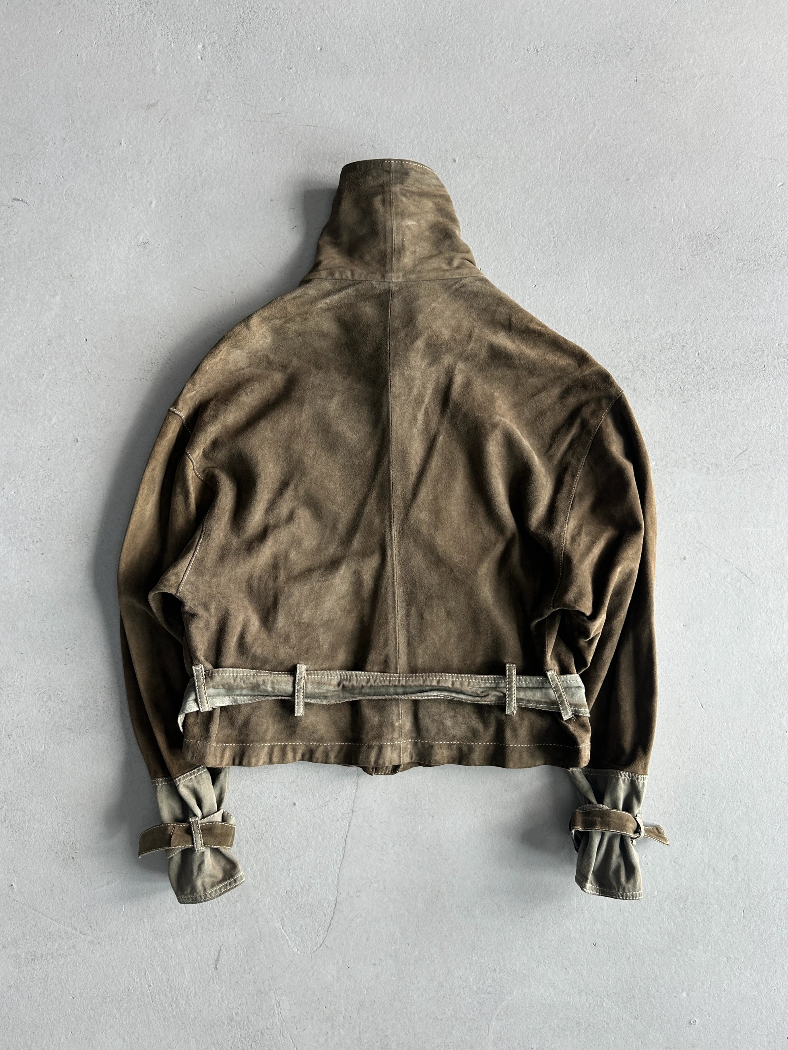 1990s CROP FIT BELTED SUEDE JACKET