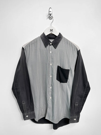 COMME DES GARÇONS - early 2000s PANELED LONG SLEEVE SHIRT WITH CONTRASTING SLEEVE AND BACK