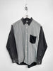 COMME DES GARÇONS - early 2000s PANELED LONG SLEEVE SHIRT WITH CONTRASTING SLEEVE AND BACK