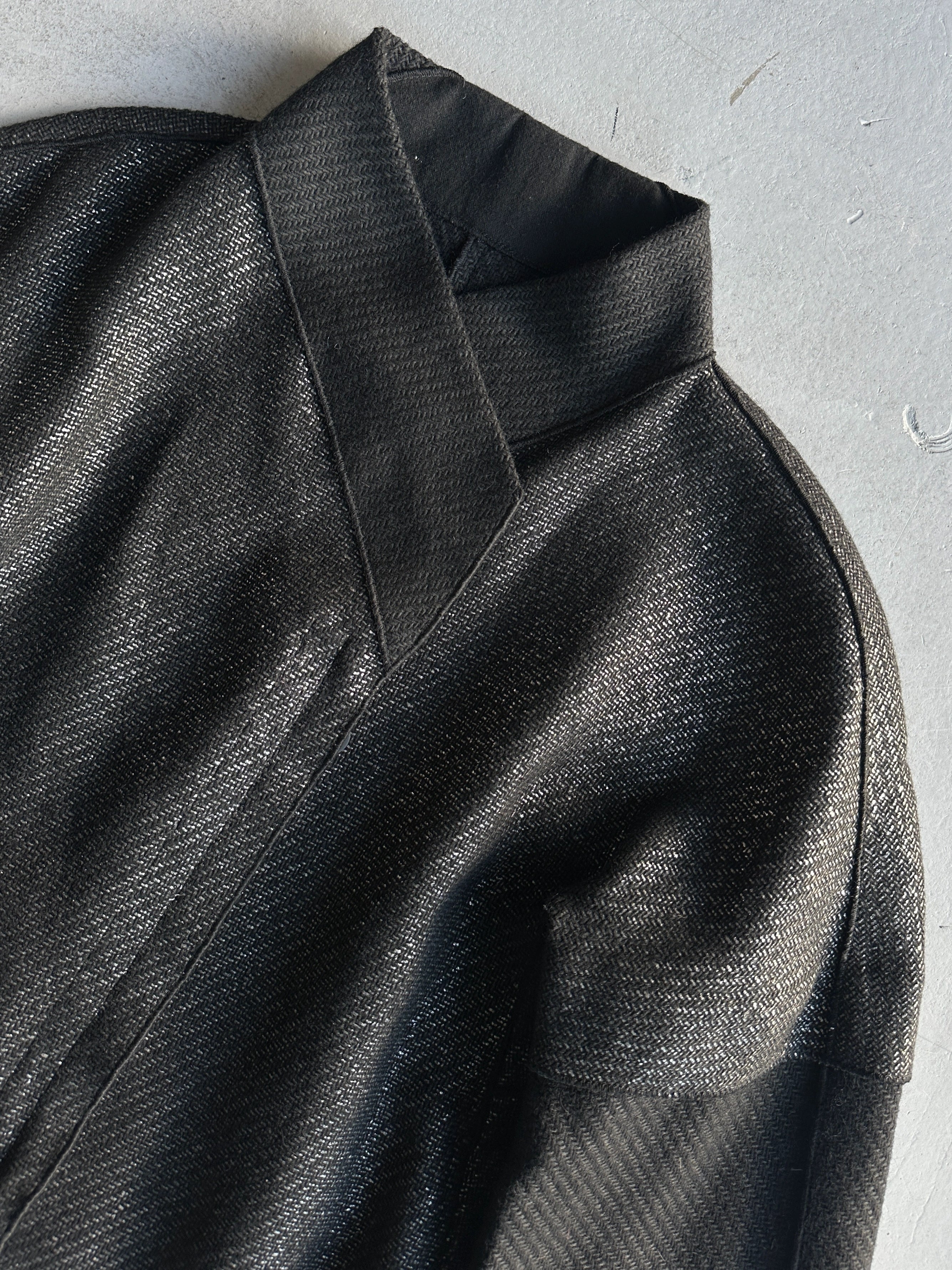 MARITHÉ + FRANÇOIS GIRBAUD - 2000s KIMONO ZIPPED CARDIGAN  WITH LAYERED SLEEVE