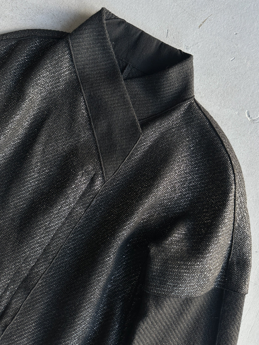 MARITHÉ + FRANÇOIS GIRBAUD - 2000s KIMONO ZIPPED CARDIGAN  WITH LAYERED SLEEVE