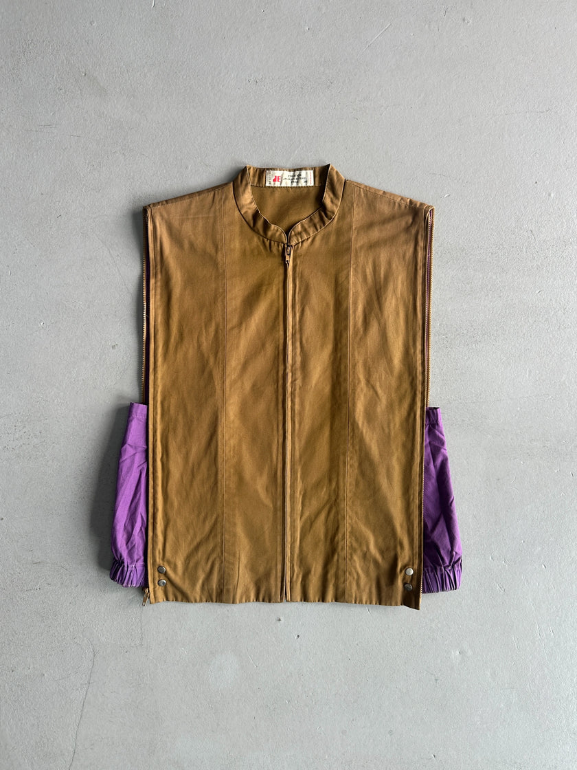 JACQUES ESTEREL - 1970s 2 in 1 ZIPPABLE VEST JACKET