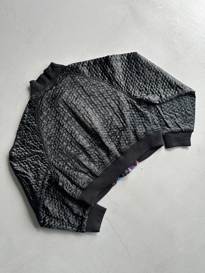 LOUIS FERAUD - 1980s REVERSIBLE BOXY FIT CROPPED BOMBER JACKET