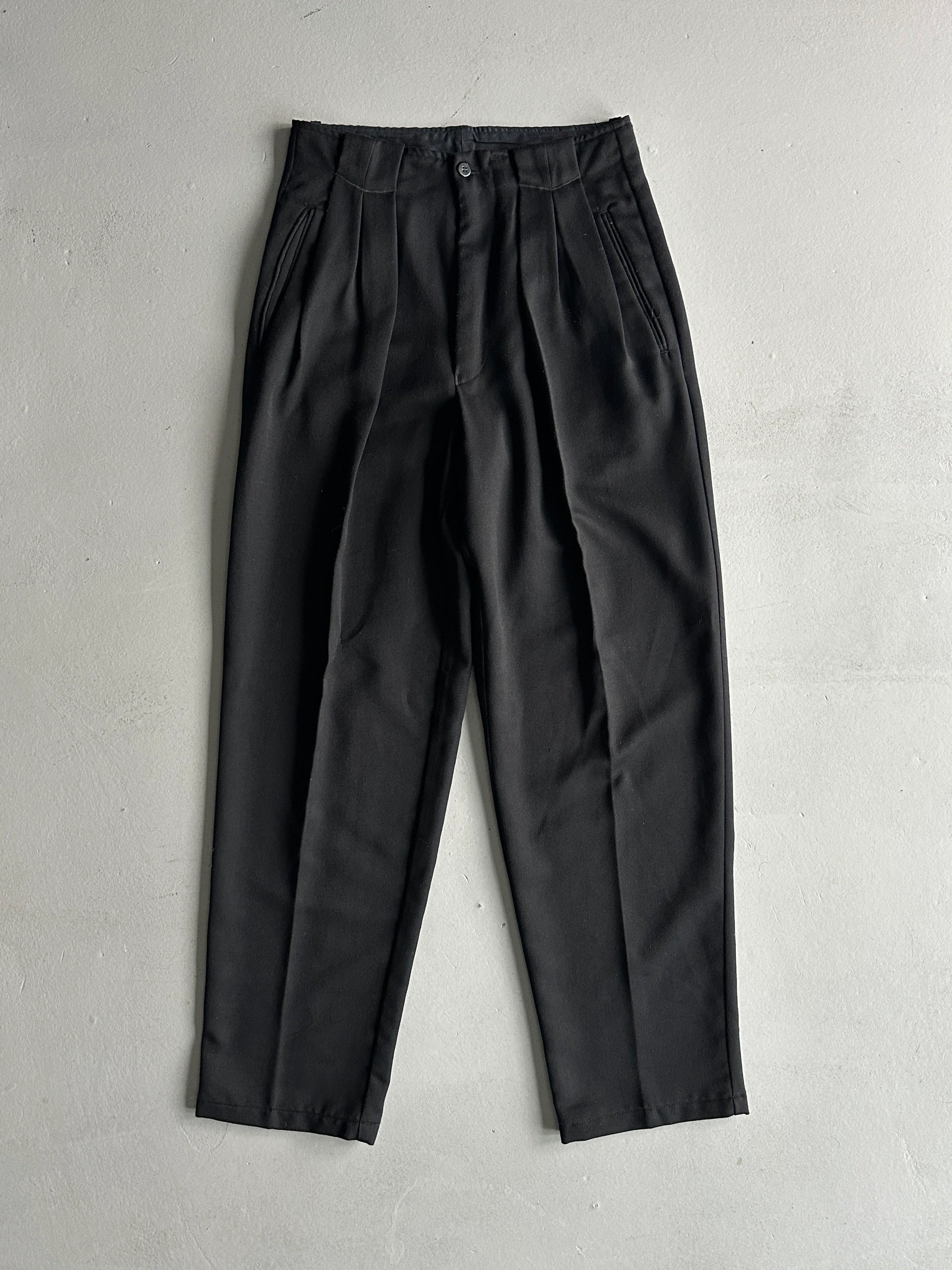 1990s FRONT PLEATS HIGH WAIST TAILORED TROUSERS