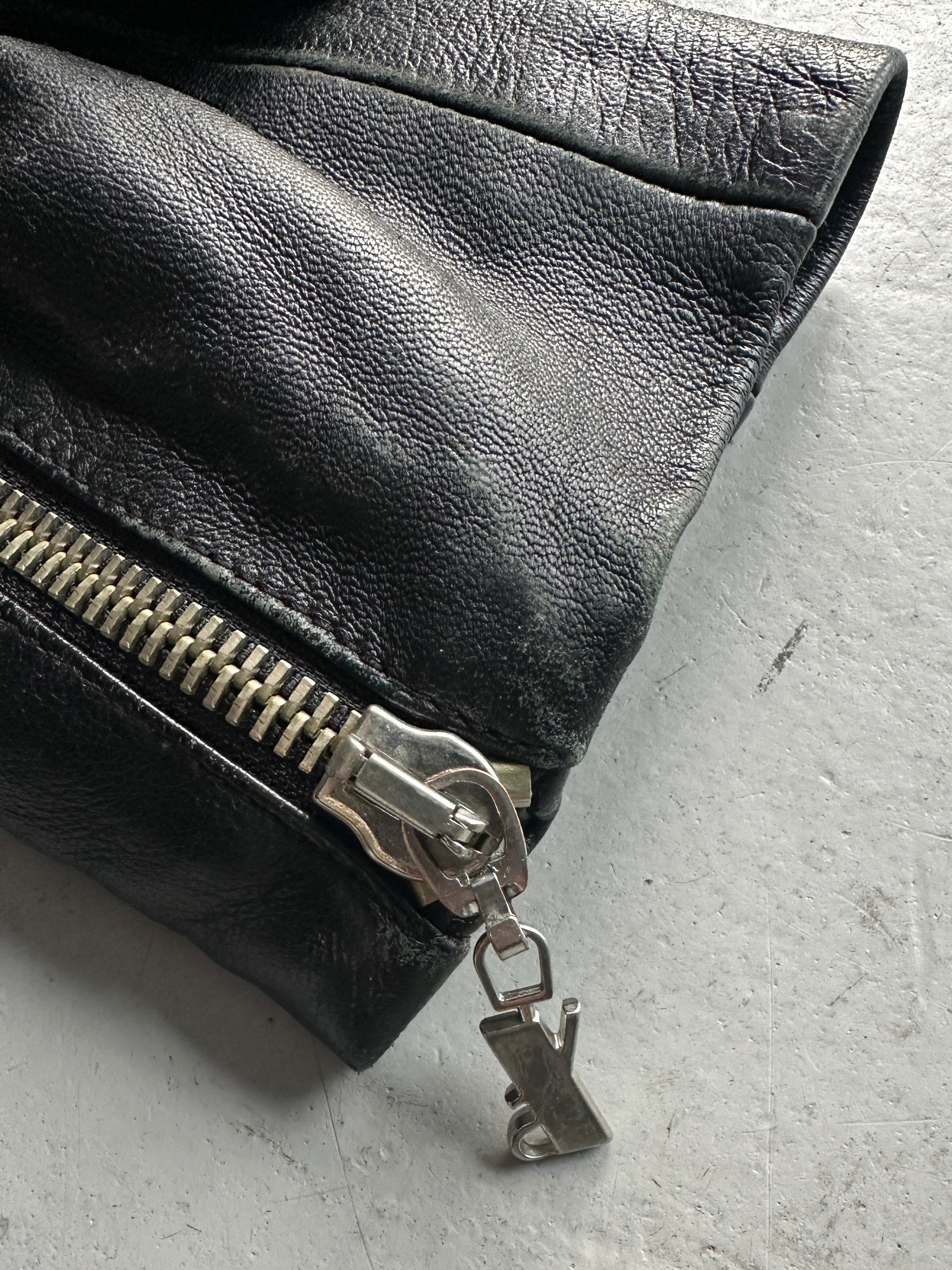 VERSUS VERSACE - early 2000s REMOVABLE COLLAR LEATHER JACKET