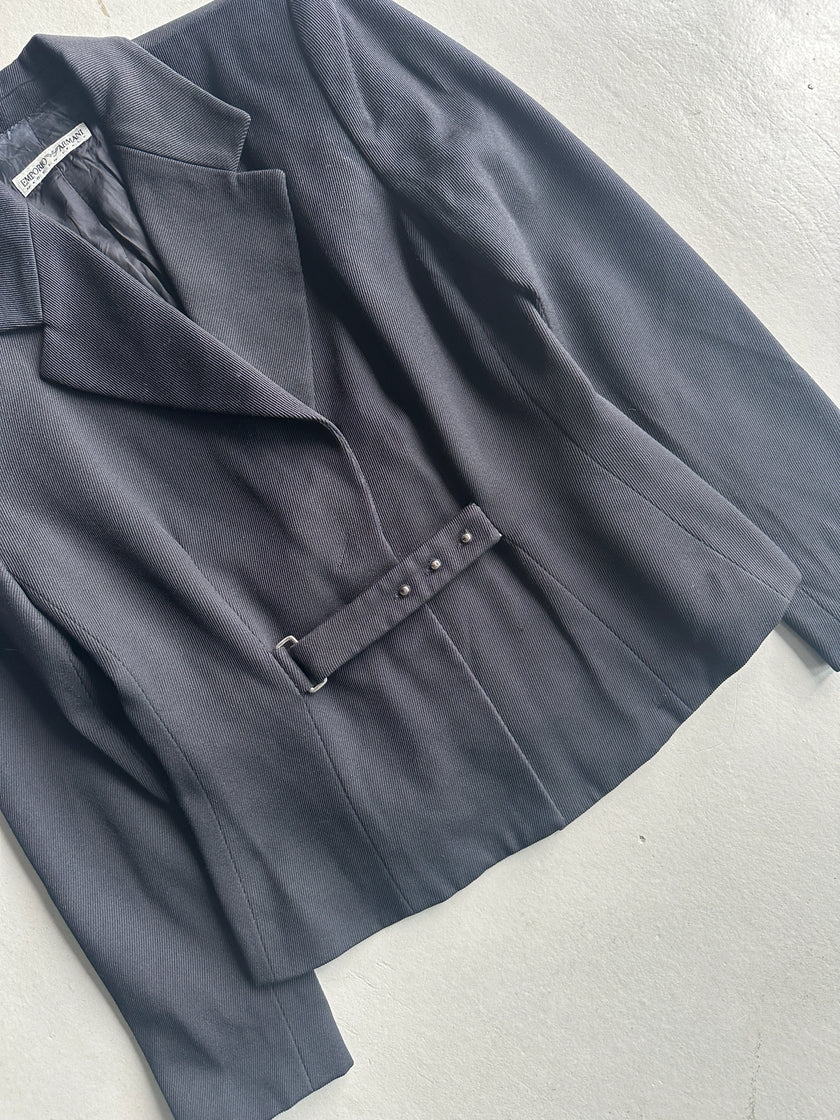 EMPORIO ARMANI - 1990s TEXTURED BLAZER WITH CINCHED WAIST