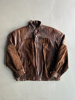 SPANISH LABEL 1980s PANELED LEATHER JACKET