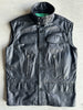 1990s FUNNEL NECK LEATHER VEST JACKET