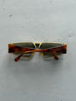 GIANFRANCO FERRÉ - 1990s GEOMETRIC SUNGLASSES WITH TORTOISESHELL ARMS