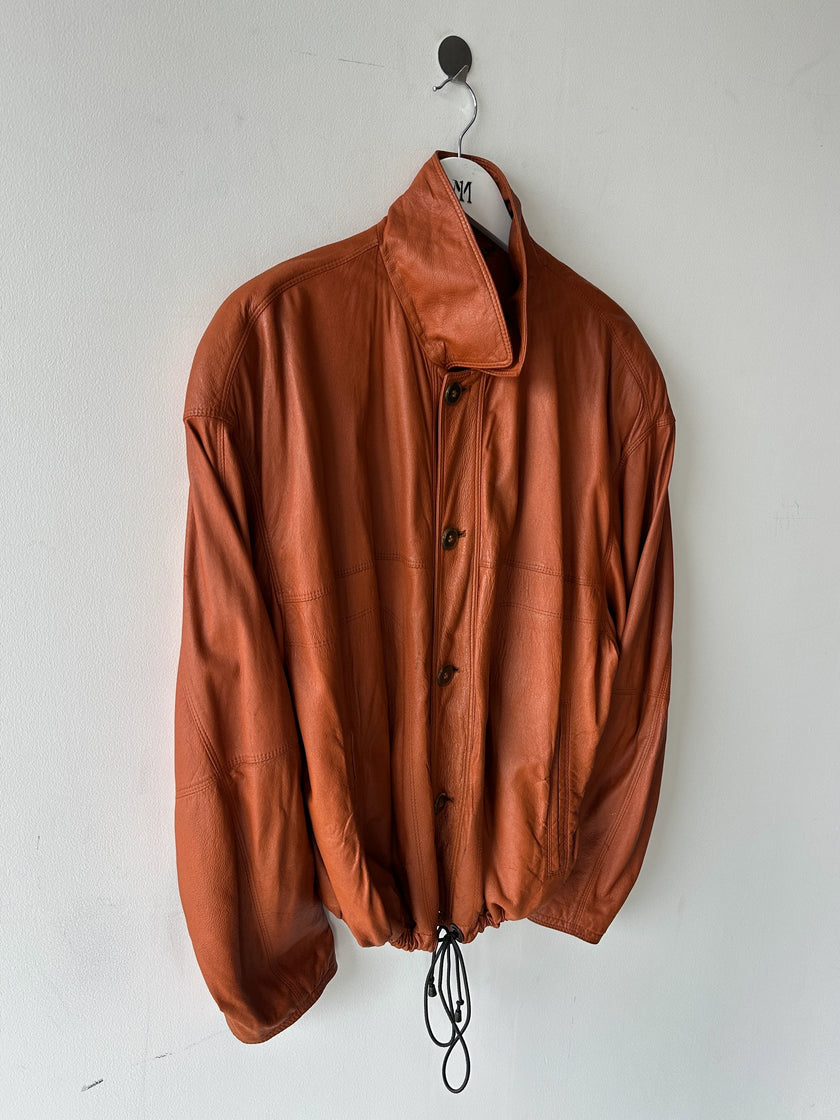 LA MATTA - 1980s SOFT LEATHER JACKET WITH DRAWSTRING HEM