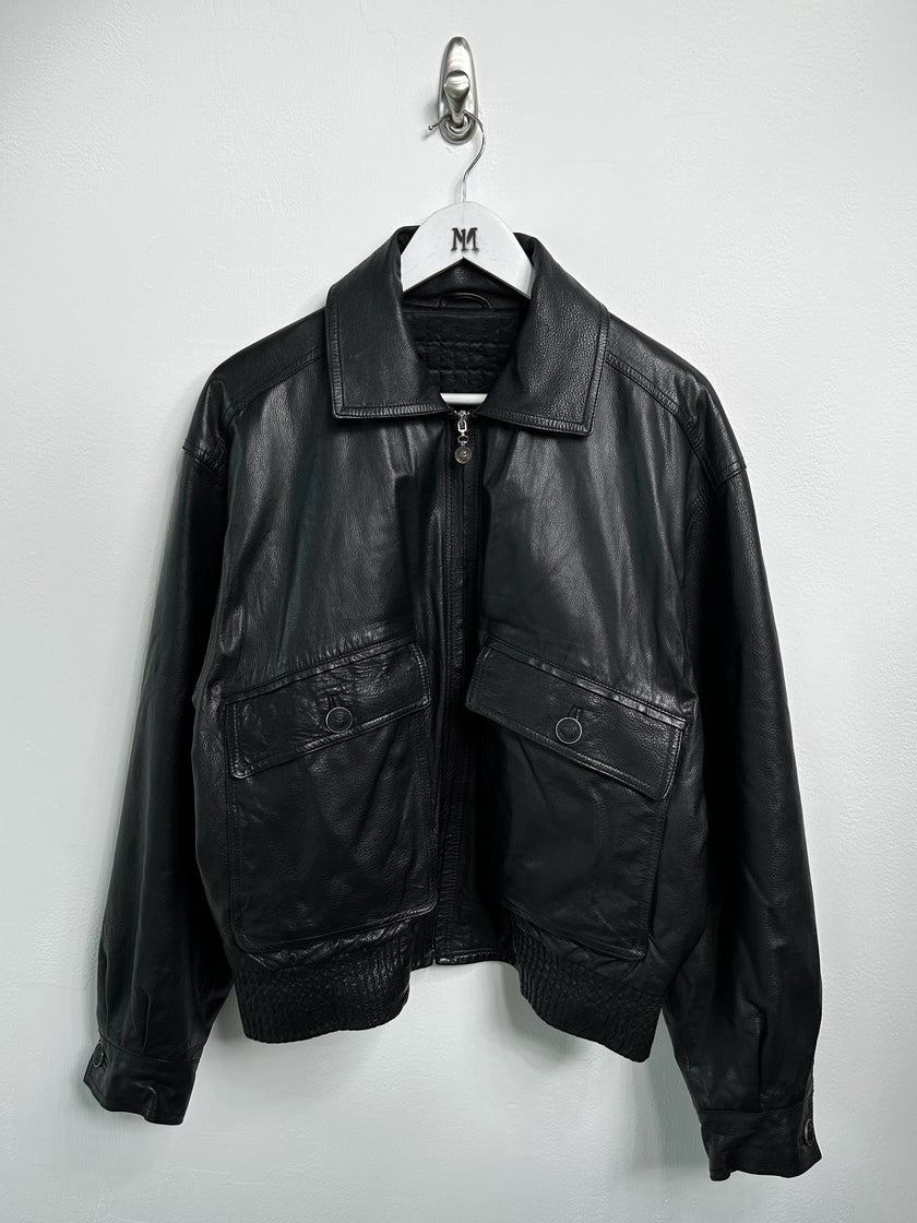 ISTANTE by GIANNI VERSACE - early 1990s LEATHER BOMBER JACKET