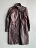 ARMANI JEANS - F/W 2000 LONG LEATHER COAT WITH PIPING DETAIL
