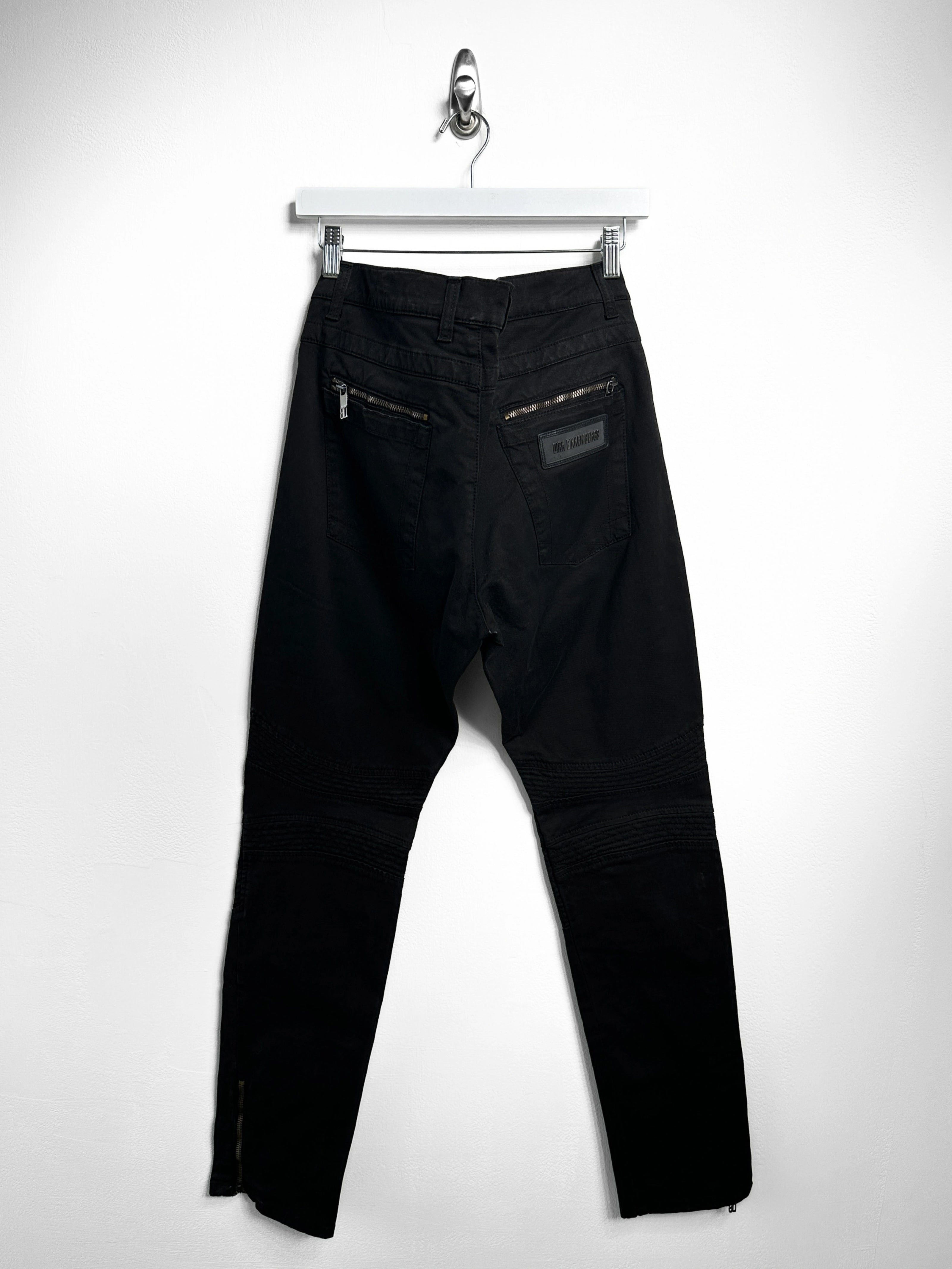 DIRK BIKKEMBERGS - early 2000s BIKER TROUSERS WITH ZIP DETAILS