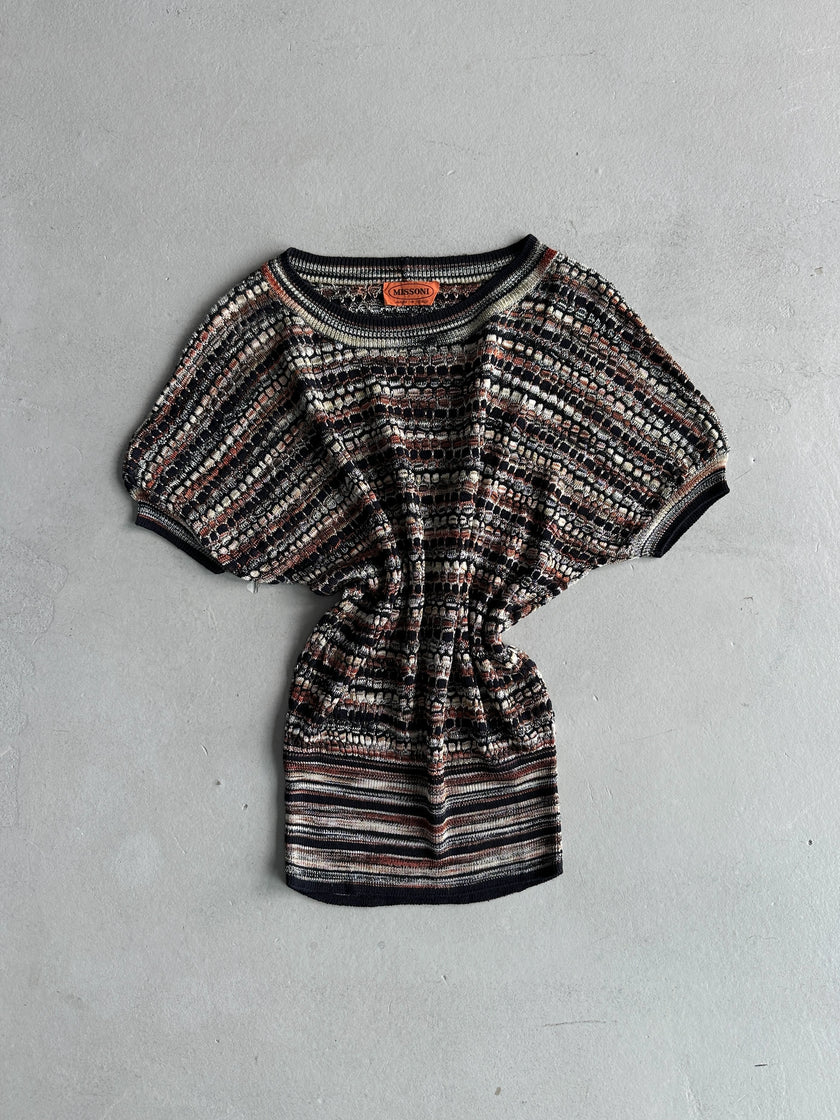 MISSONI - 1990s SHORT SLEEVE KNIT TOP