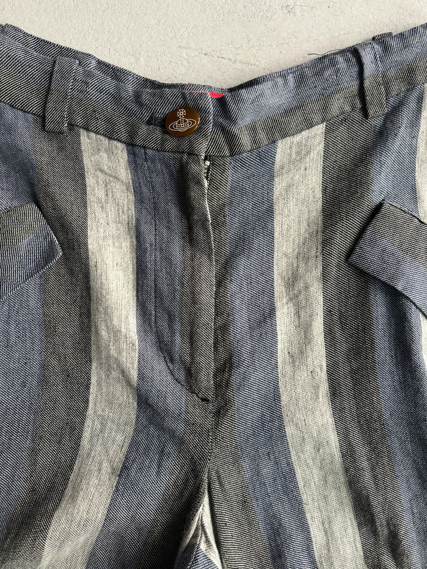 VIVIENNE WESTWOOD - 2000s SCULPTURAL LINEN TROUSERS