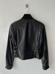 VERSACE - 2000s CROP FIT LEATHER JACKET WITH BONDAGE DETAILS
