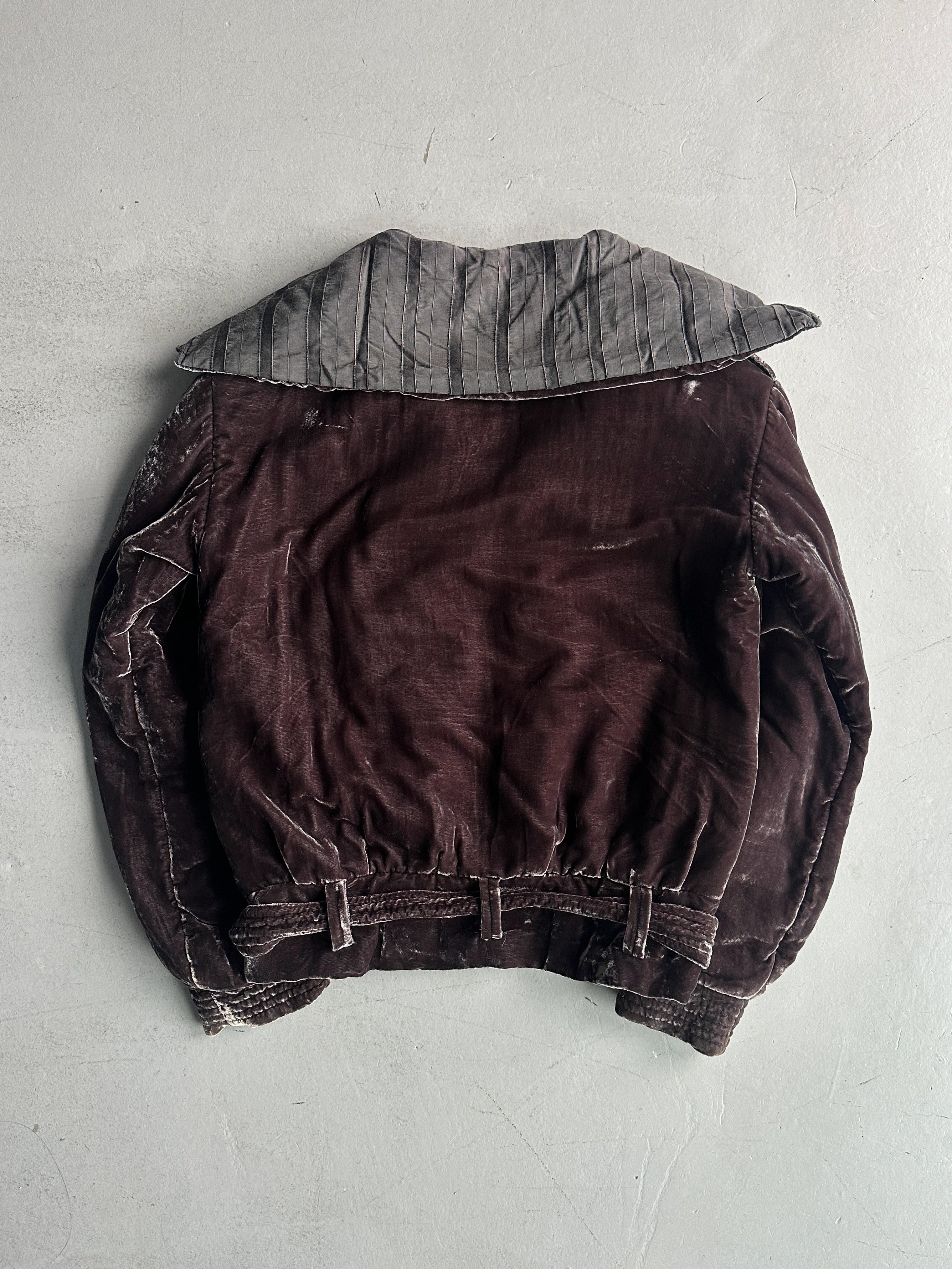 ANTONIO MARRAS - early 2000s VELVET FUNNEL NECK BOMBER JACKET