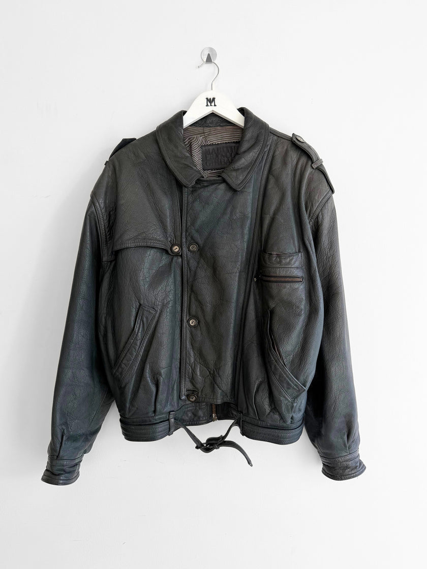 MARITHÉ + FRANÇOIS GIRBAUD X MILLESIMES 1980s BOMBER LEATHER JACKET