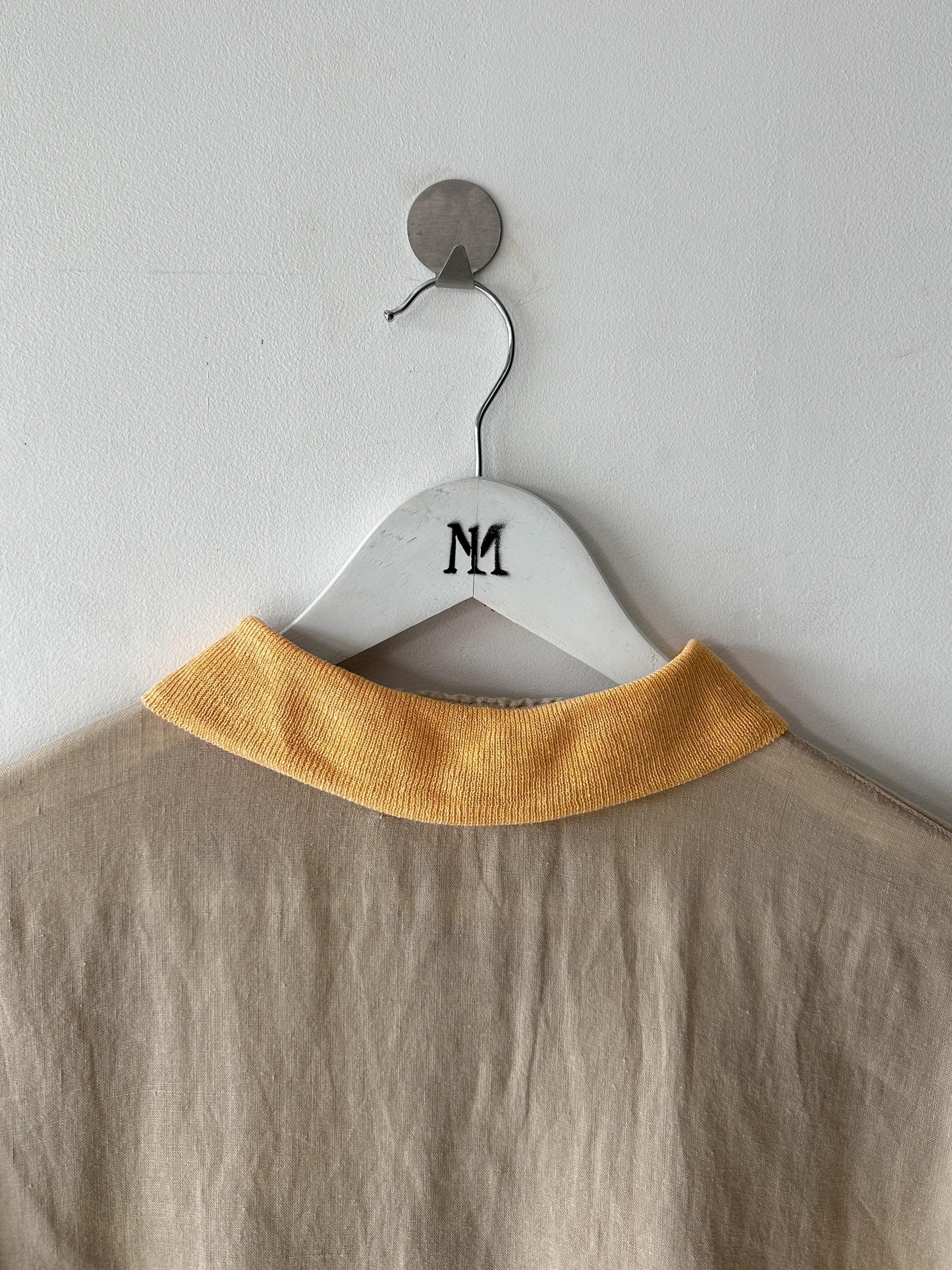 1980s LINEN POLO T-SHIRT
