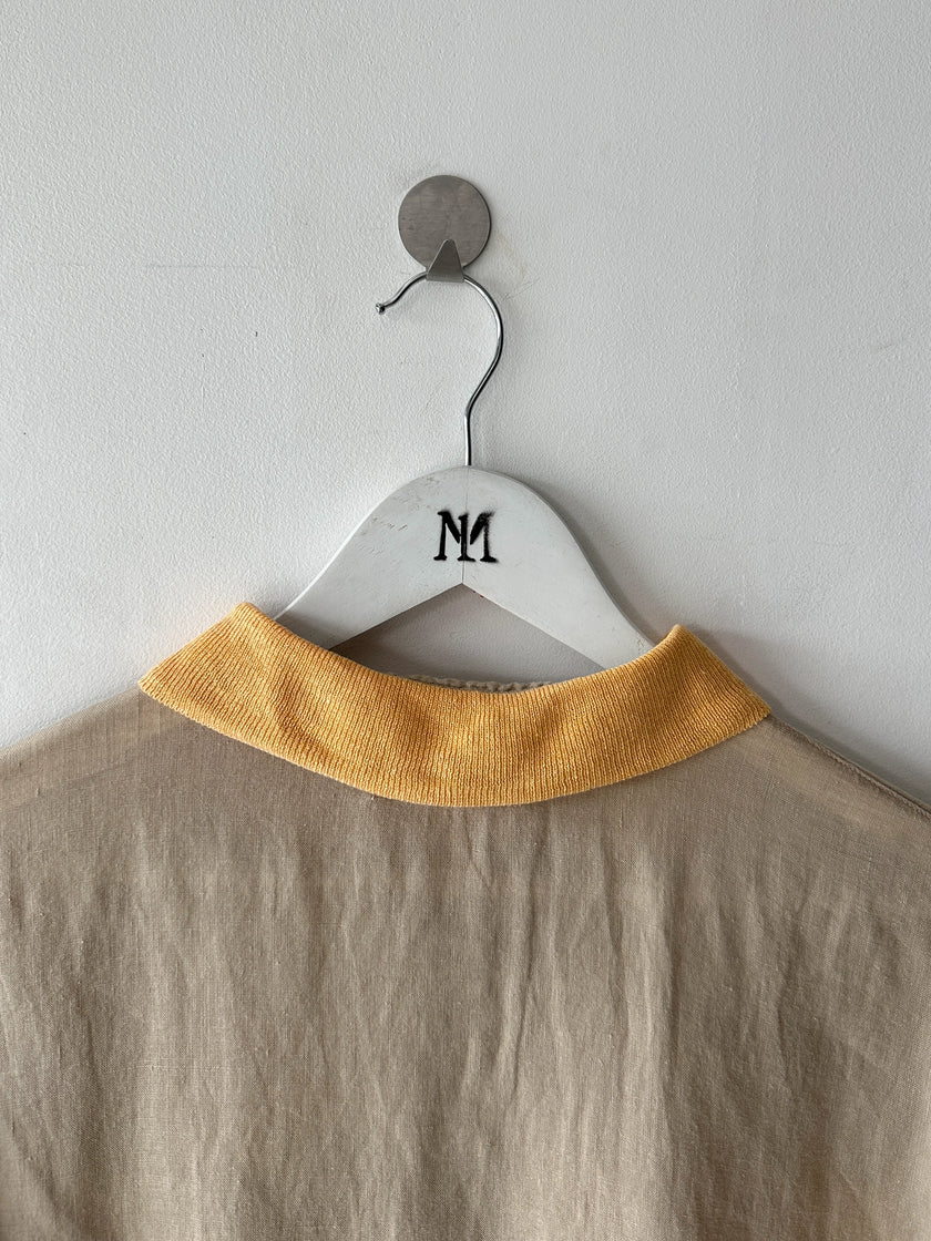 1980s LINEN POLO T-SHIRT