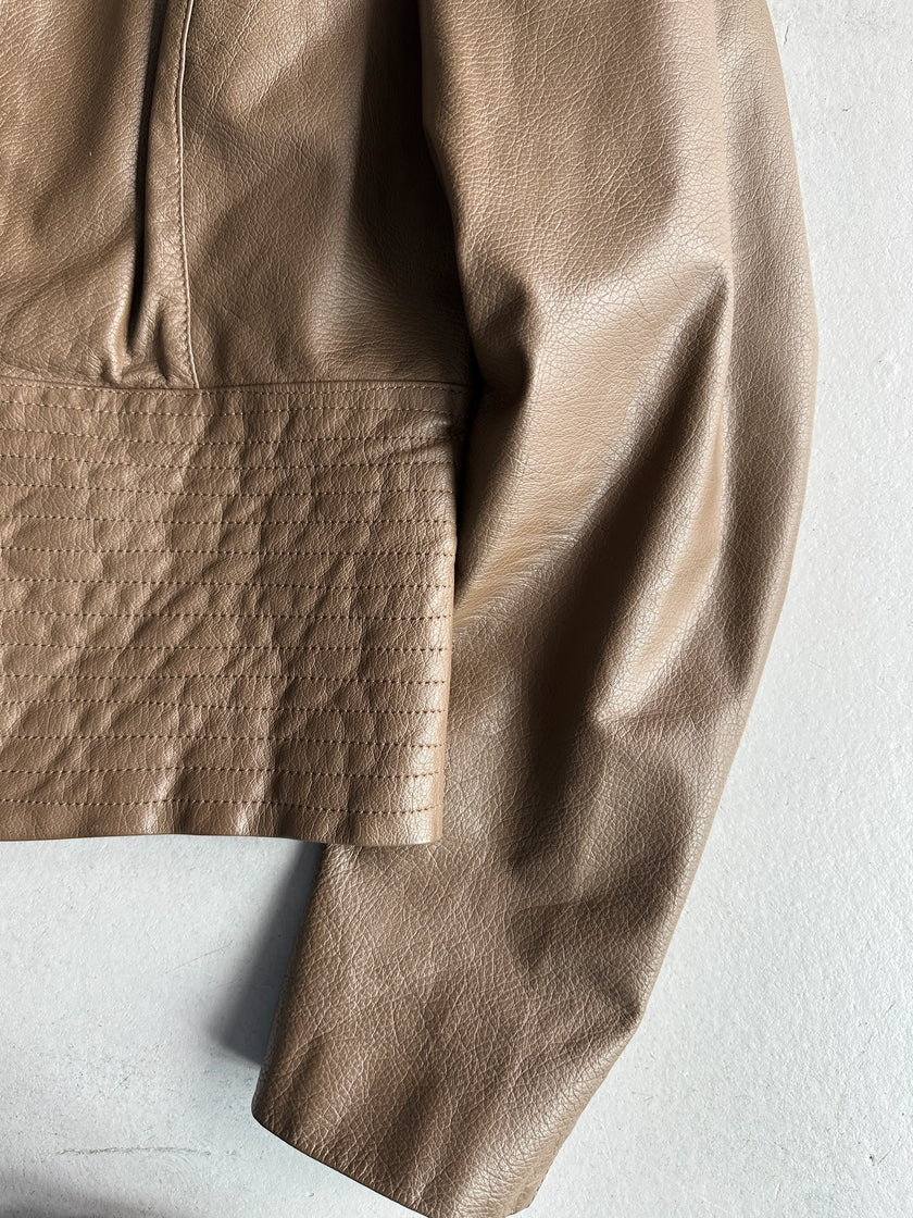 1990s STITCHED WAIST PANEL LEATHER JACKET