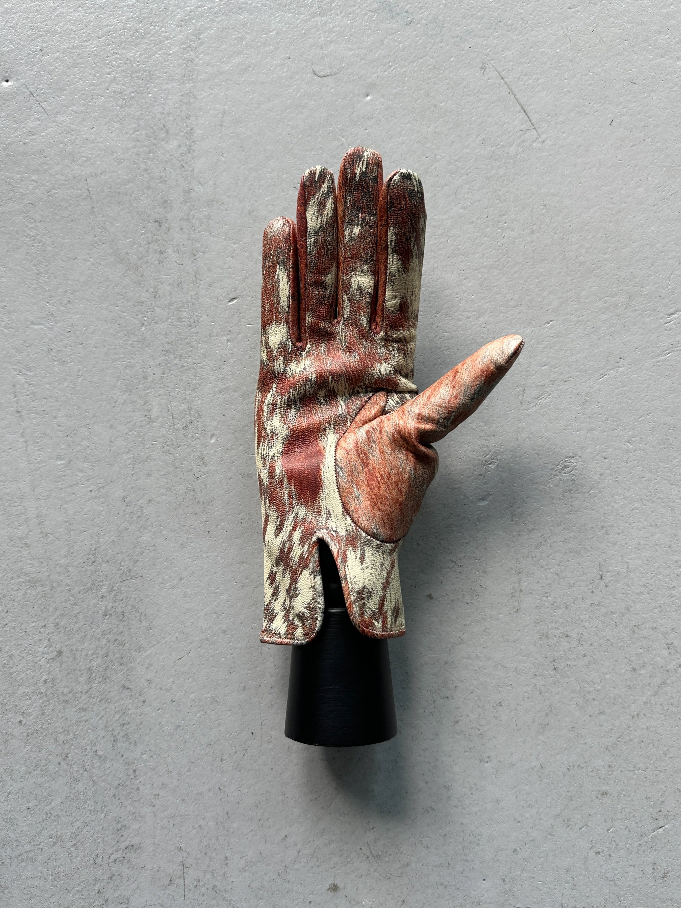 ROBERTO CAVALLI - 1990s ANIMALIER LEATHER GLOVES