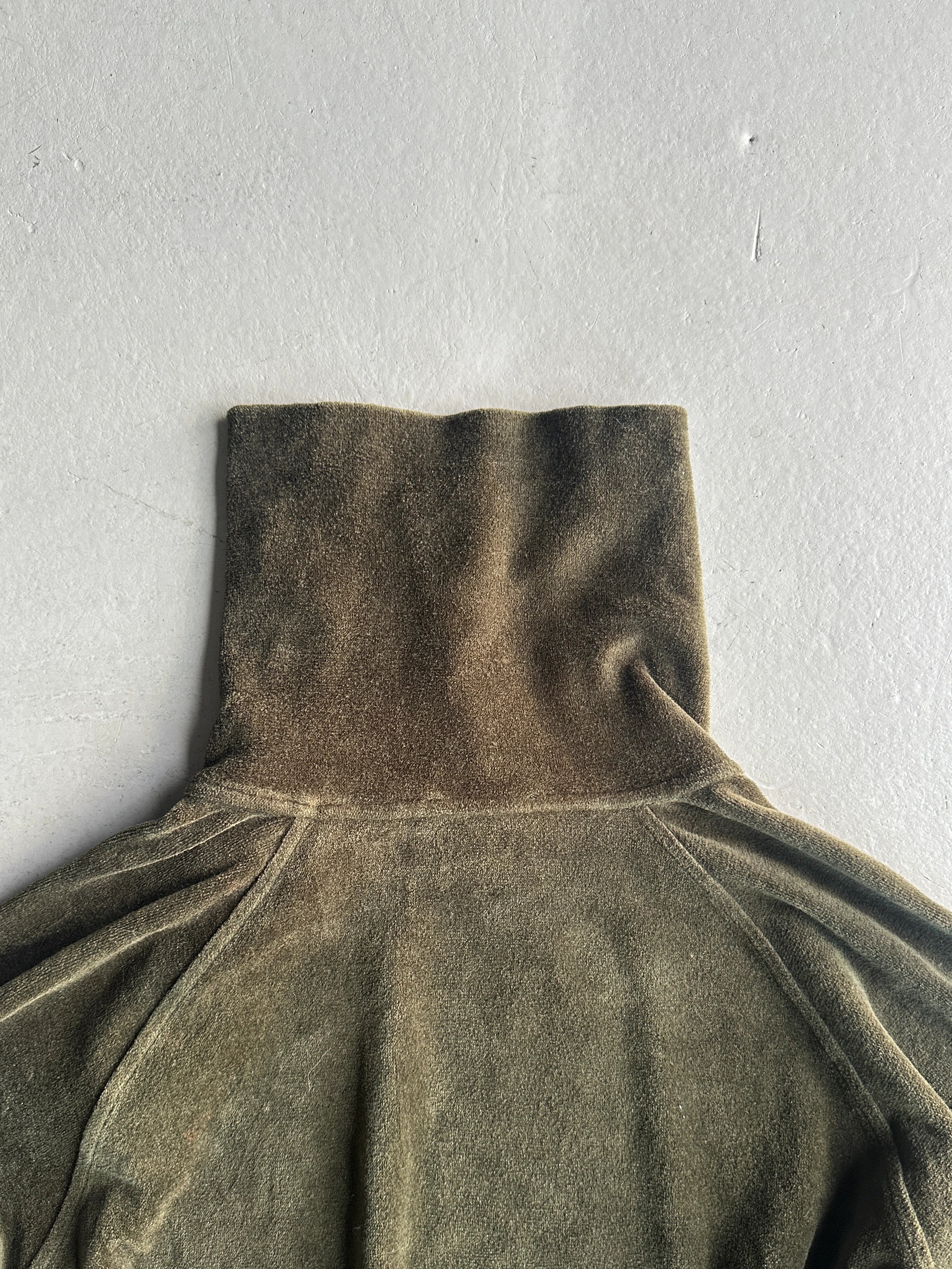 EMPORIO ARMANI - early 2000s SIDE BUTTONED FUNNEL NECK CHENILLE TOP