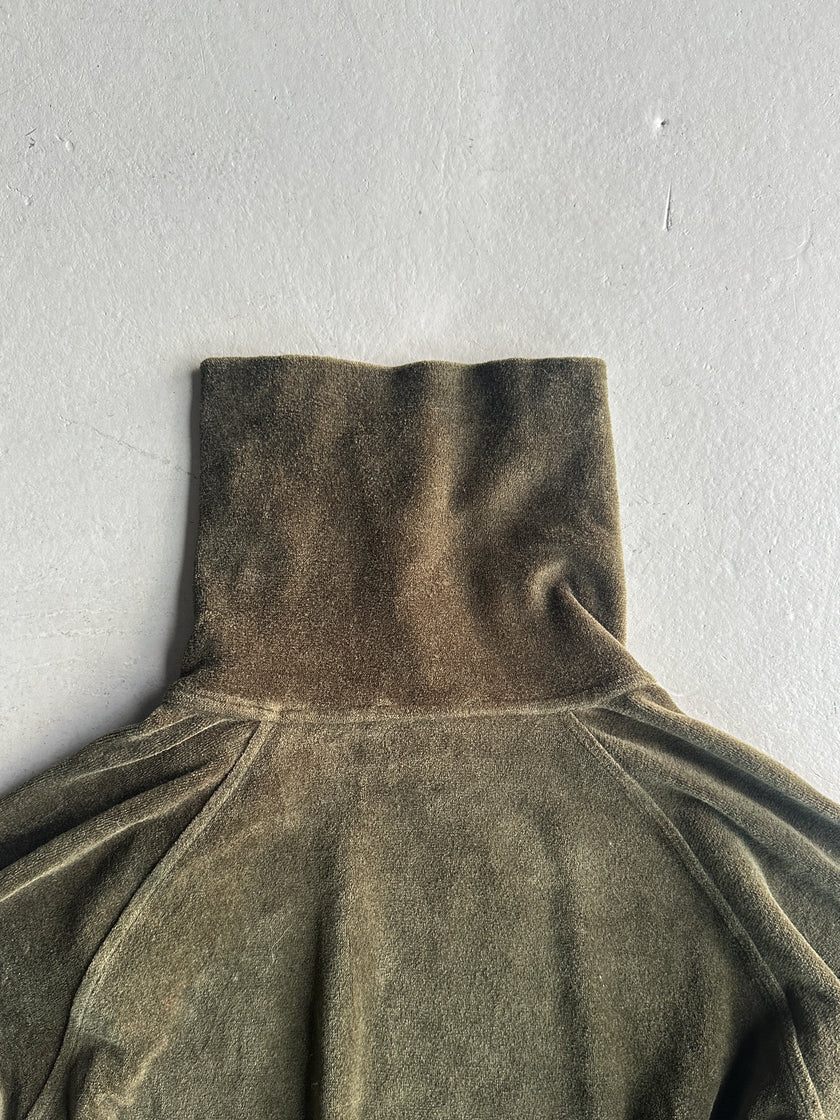 EMPORIO ARMANI - early 2000s SIDE BUTTONED FUNNEL NECK CHENILLE TOP