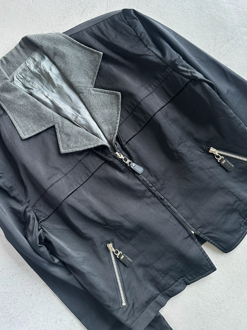 JANNE FAURE - 1990s CROP FIT JACKET WITH WOOL COLLAR