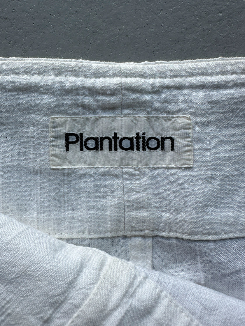 PLANTATION ISSEY MIYAKE - 1990s WRAP STYLE LINEN SHORTS