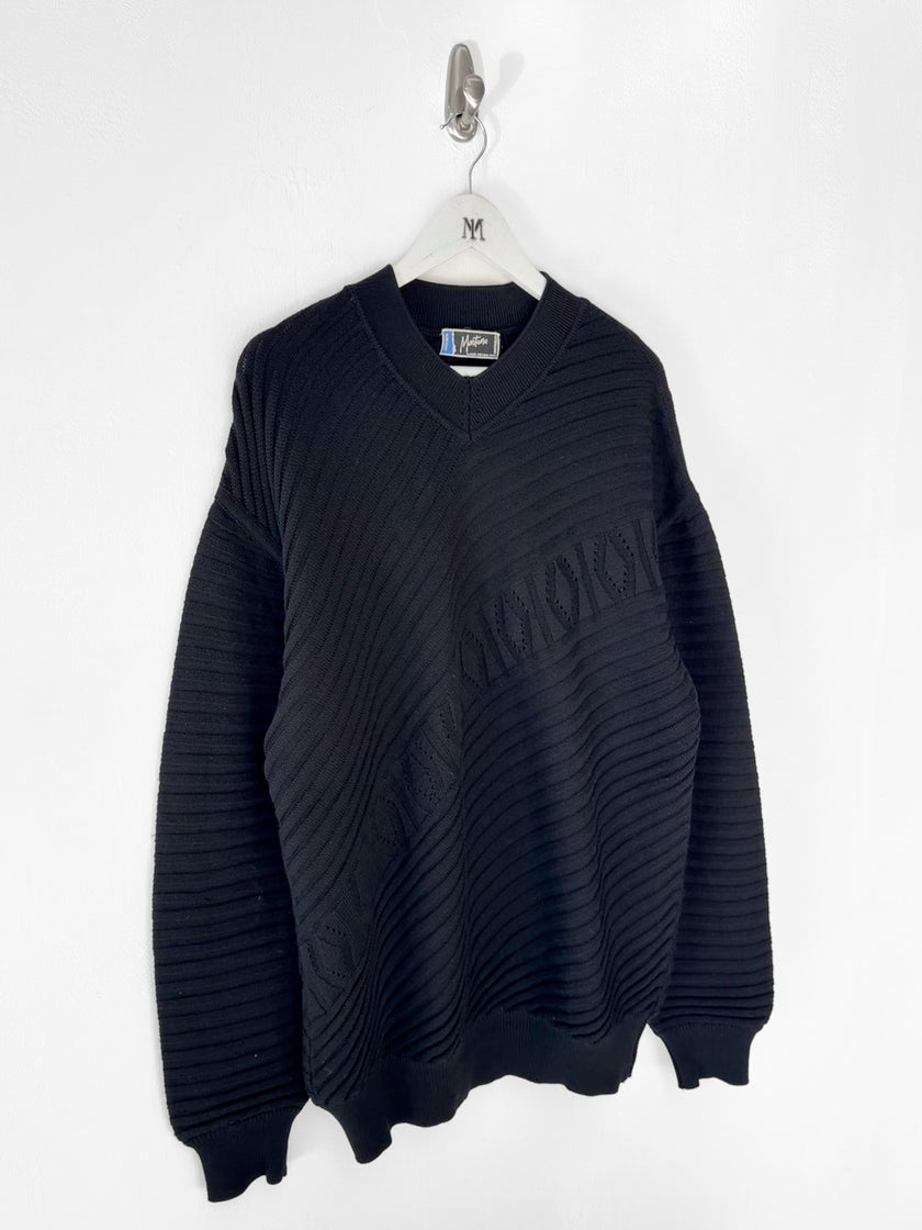 CLAUDE MONTANA - 1980s DROPPED SHOULDERS KNIT JUMPER