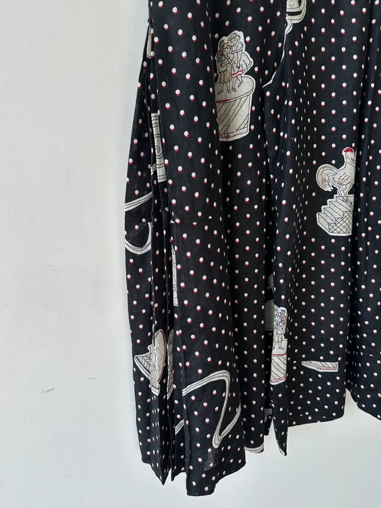 LOEWE - S/S 2018 POLKA DOT CULOTTES TROUSERS WITH SIDE PLEATS