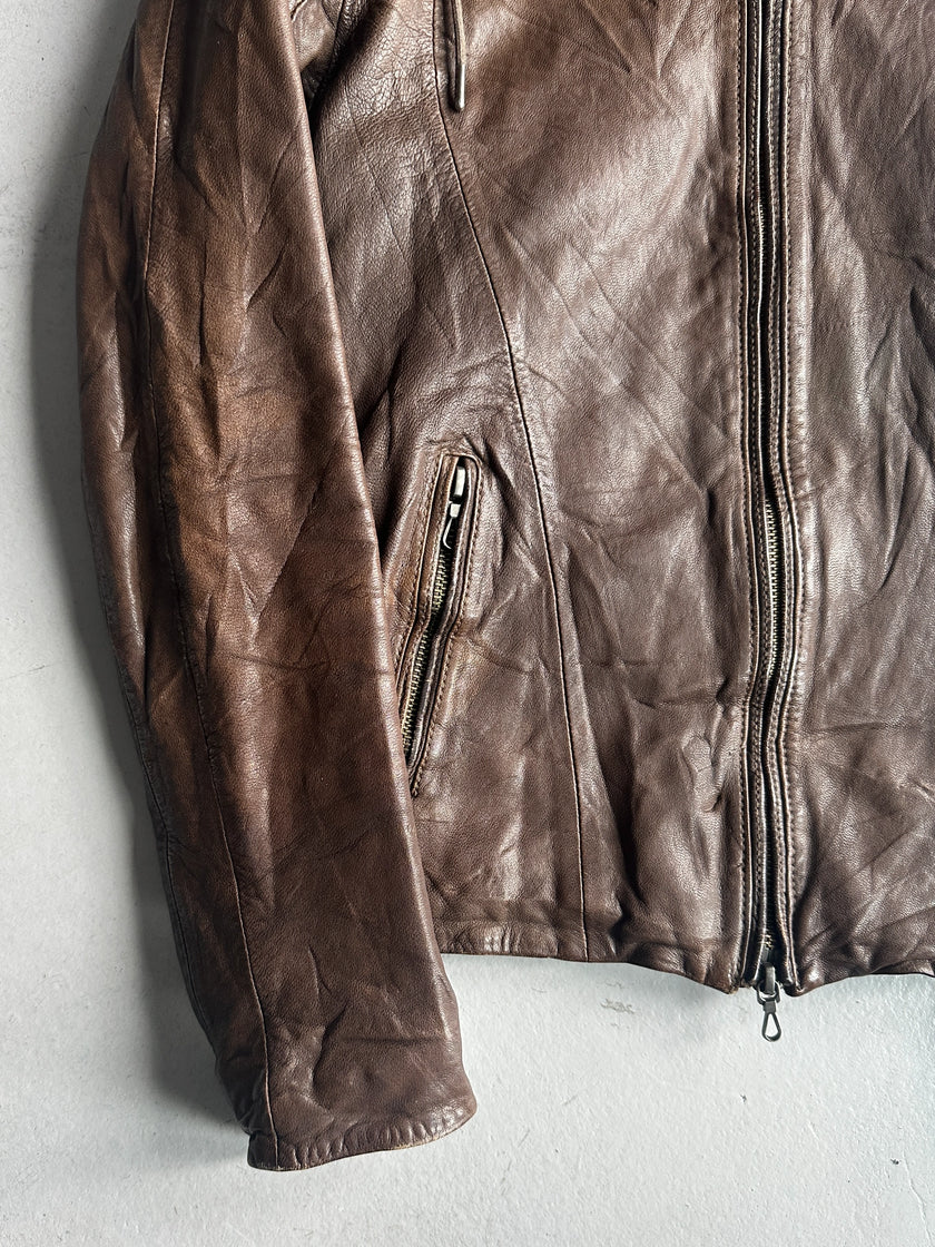 G.O.A. - 2000s HOODED LEATHER JACKET